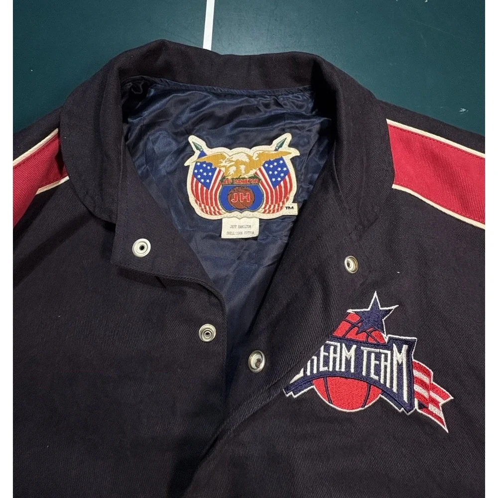 Vintage 1992‎ Jeff Hamilton USA Basketball Dream Team Bomber Jacket Large Rare